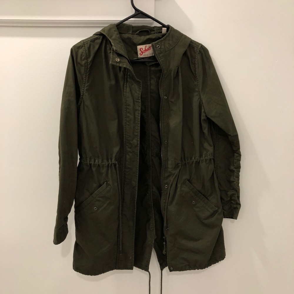 Schott NYC army green coat